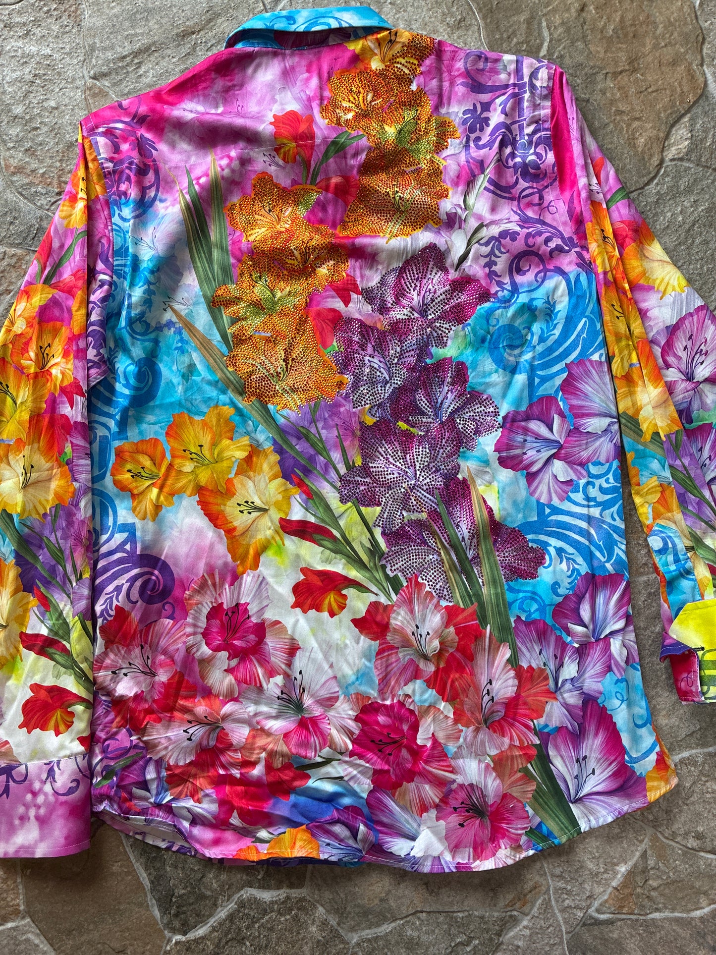 Watercolor Florals Button Down Top
