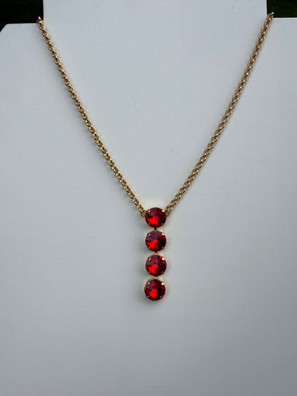 WETSTONE: Cherry Red Noir Drop Necklace