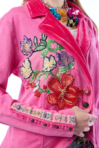Colonel Jacket-Ruby | French Terry Jacket | Floral Blazer