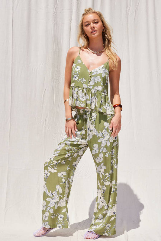Printed Top and Pants Set