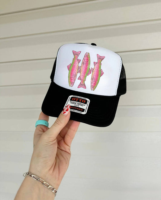 Pink Trout Trucker Hat (Multiple Color Options)