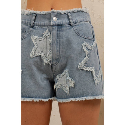 STARSTRUCK DISTRESSED DENIM SHORTS
