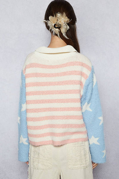 Pink USA Flag Mohair Jacket