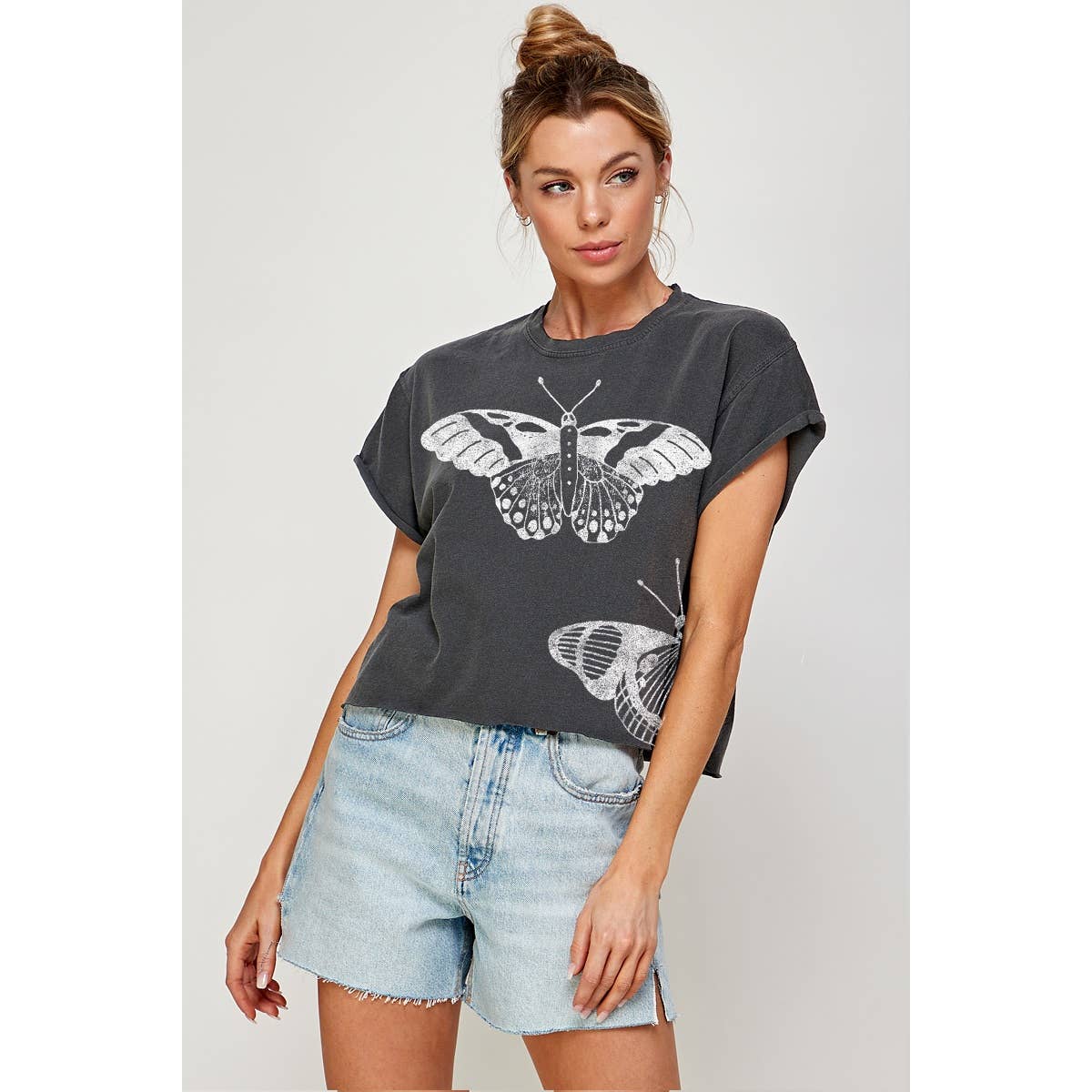BUTTERFLY CROP TOP T-SHIRT