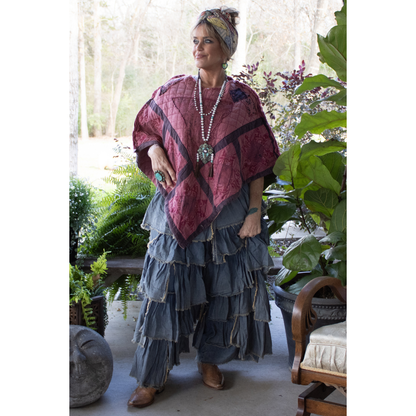 Ruffle Away Tiered Chambray Pants