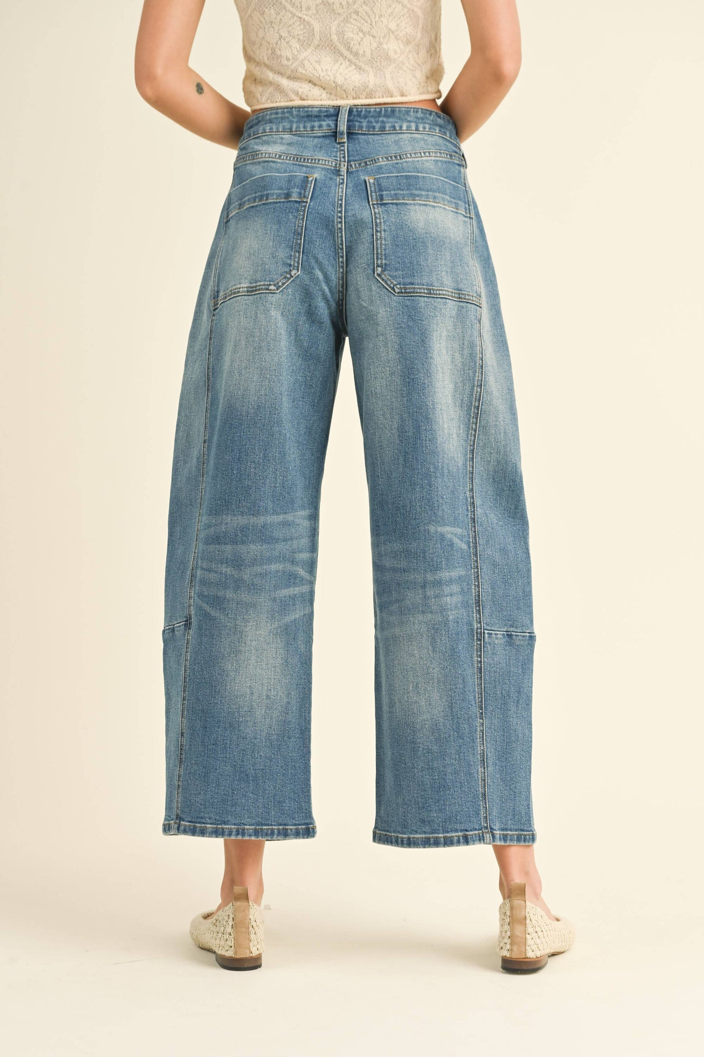 BARREL LOOSE FIT DENIM PANTS