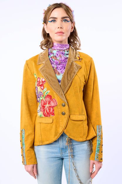 Juliet French Terry Blazer | Hand-beaded Jacket | Button-Up