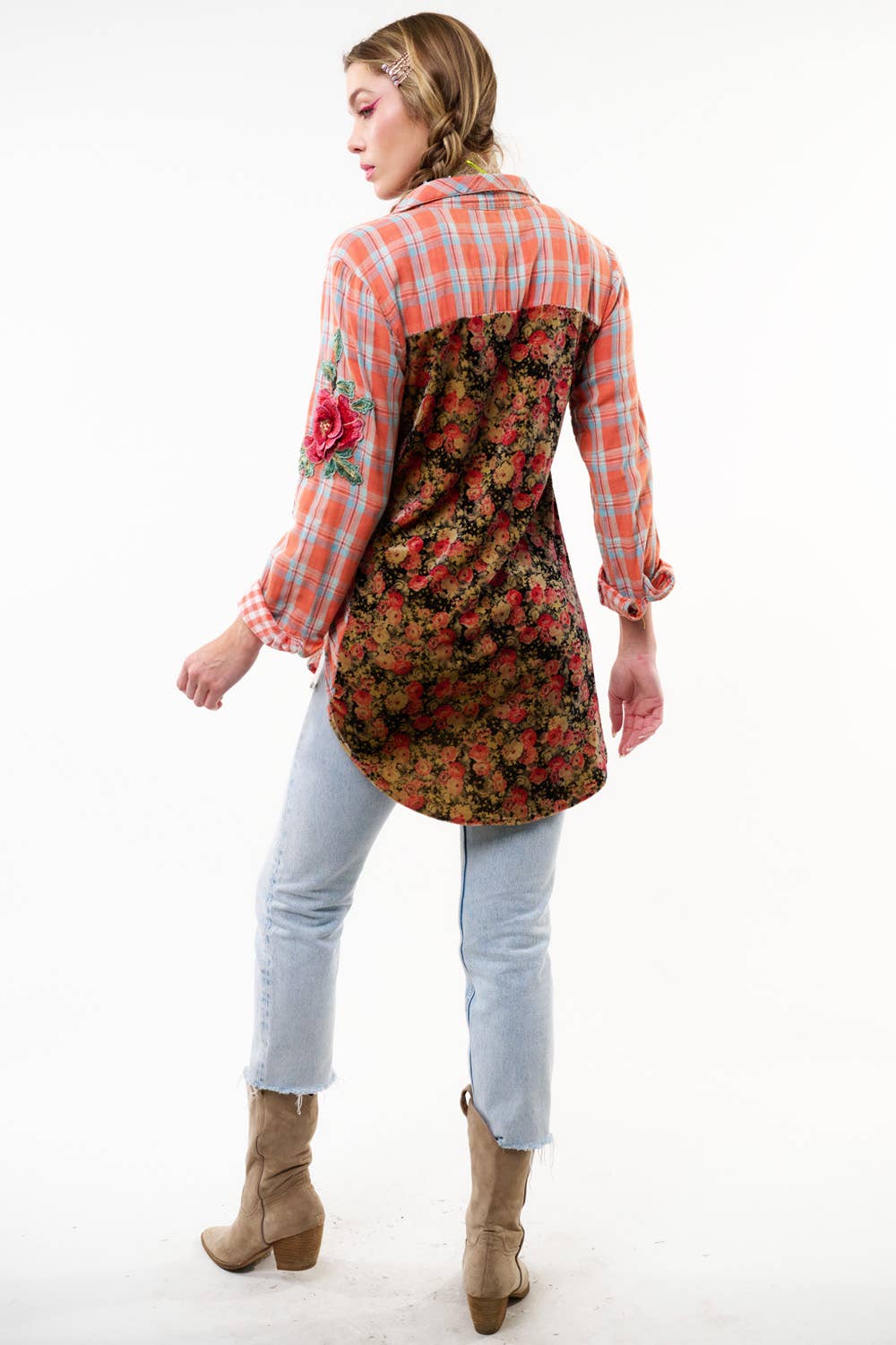 Ellie Floral Plaid Shirt