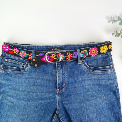 Pepita Skinny Embroidered Belt