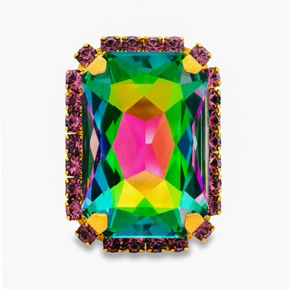 Mini Soleil Ring with Trim in ABV Volcano