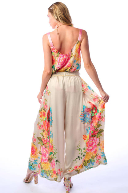 Earth Angels Pants | Wide Leg Pants | Peacock Print Pants