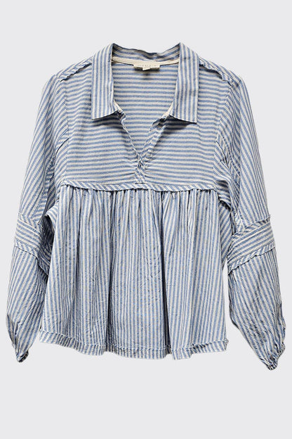 Striped Bubble Blouse Top