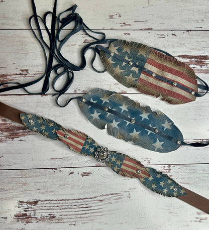 USA Four Feather Hatband