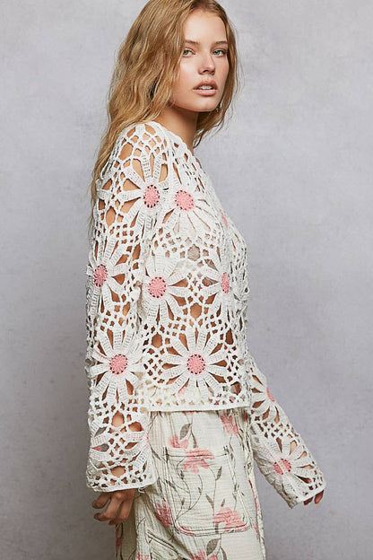 Daisy Mae Long Sleeve Crochet Top