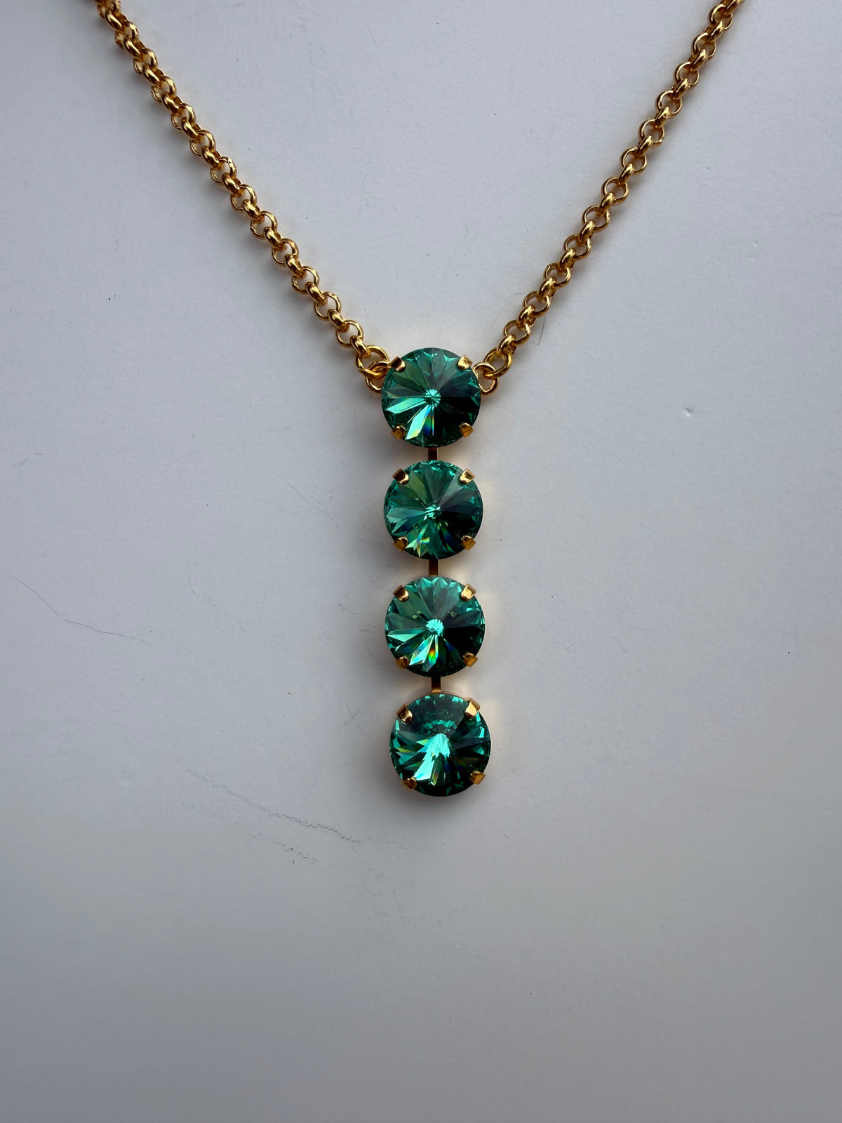 WETSTONE: Coastal Green Noir Drop Necklace