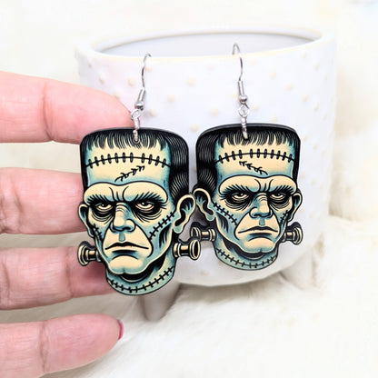 Double Sided Frankenstein Earrings Halloween Earrings