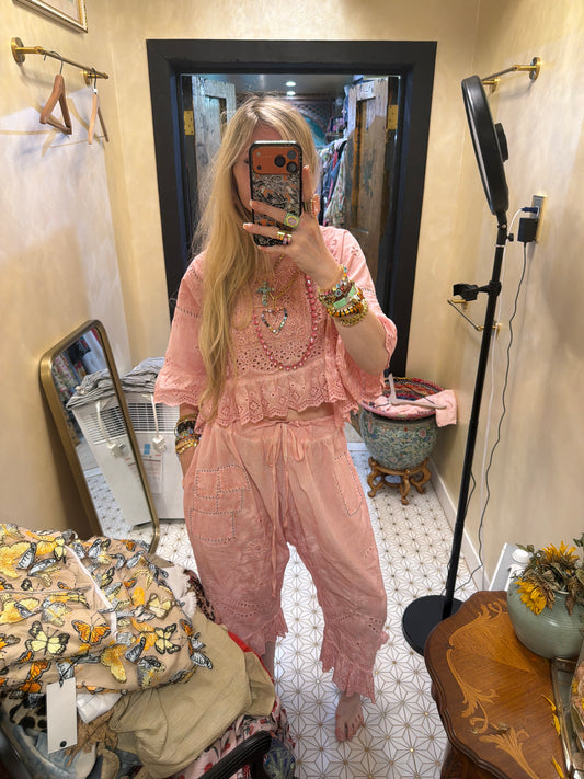 Softly Worn Pink Eyelet Bloomers