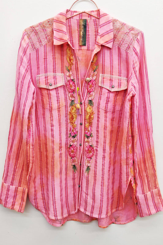 Be My Valentine Shirt | Floral Button Down | Long Sleeve Top