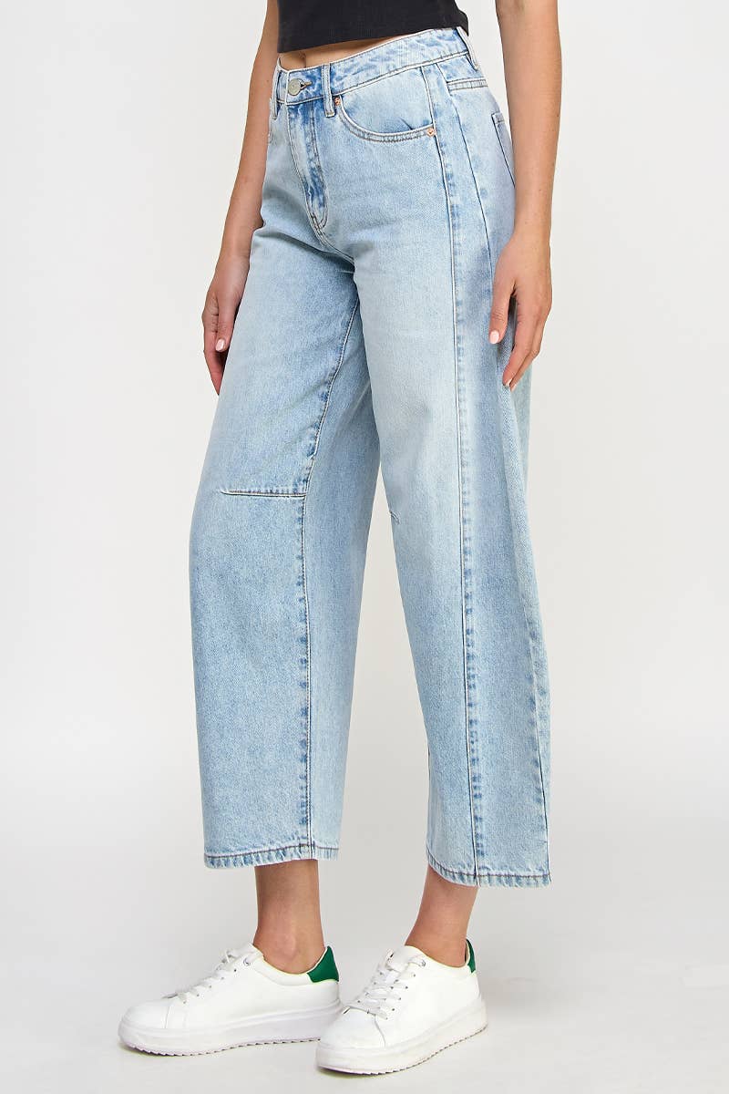 HIGH RISE BAGGY DENIM BARREL JEANS