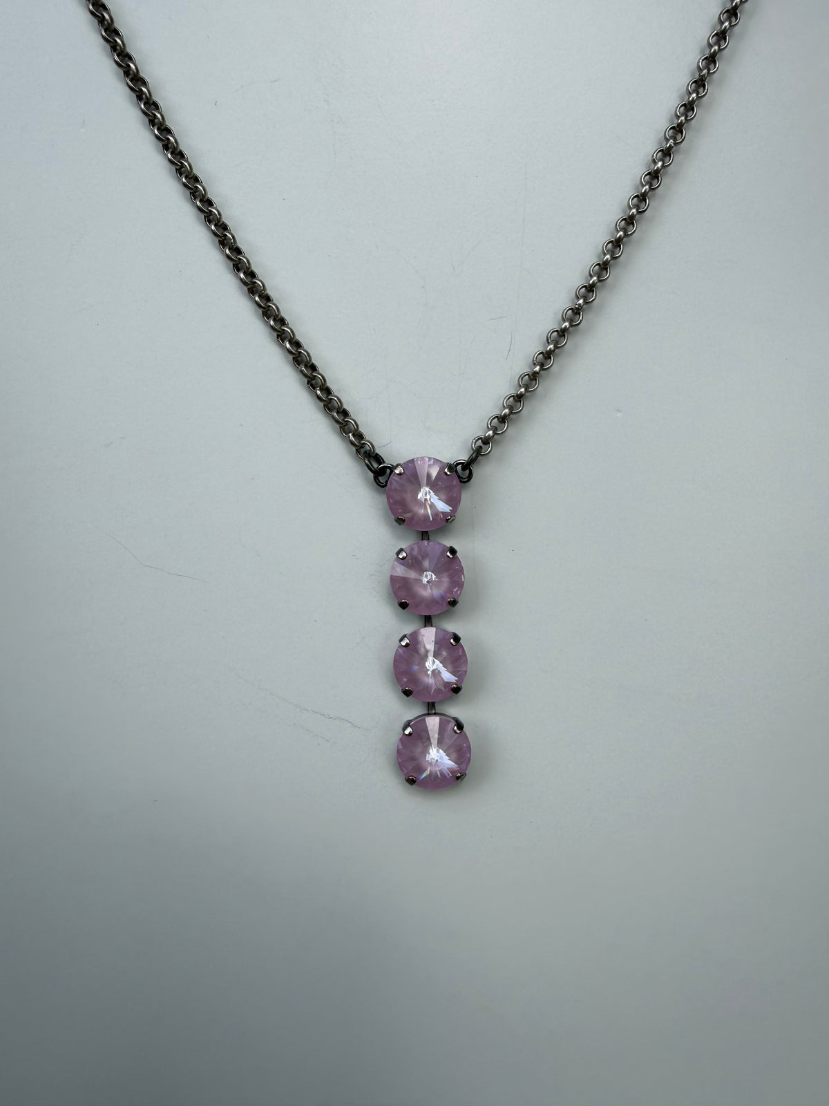 WETSTONE: Antique Dusty Rose Noir Drop Necklace