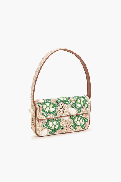 Sea Turtle Shell Beaded Shoulder Bag