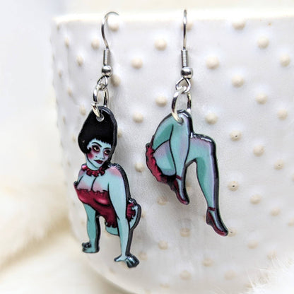 Half Woman Halloween Earrings