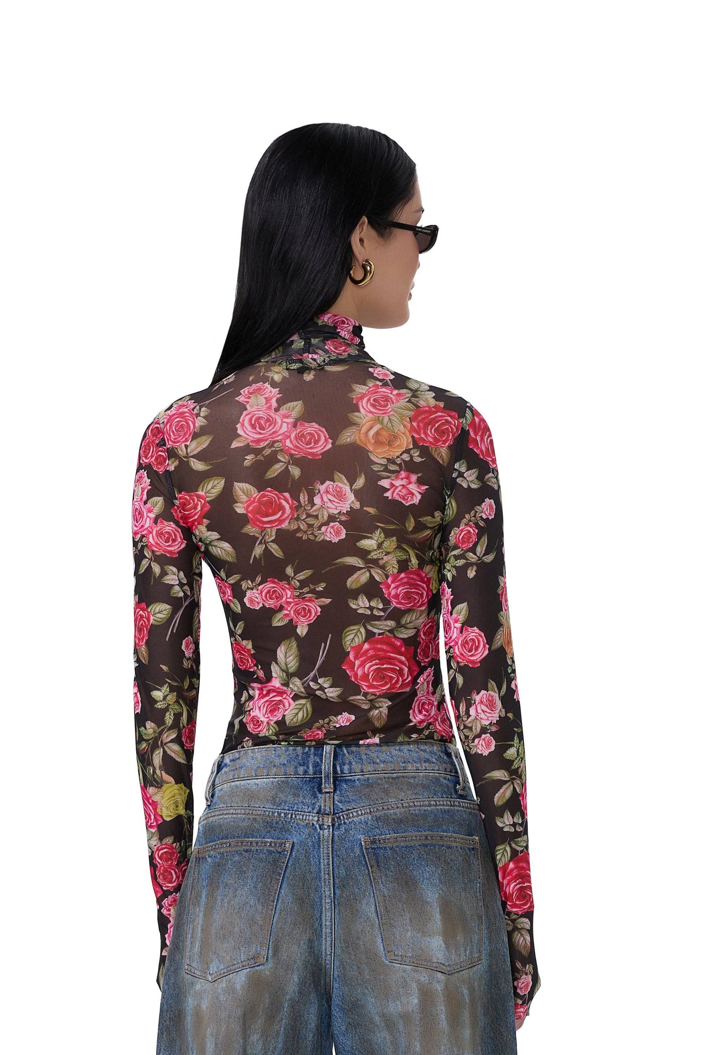 Pink Rose Mesh Top