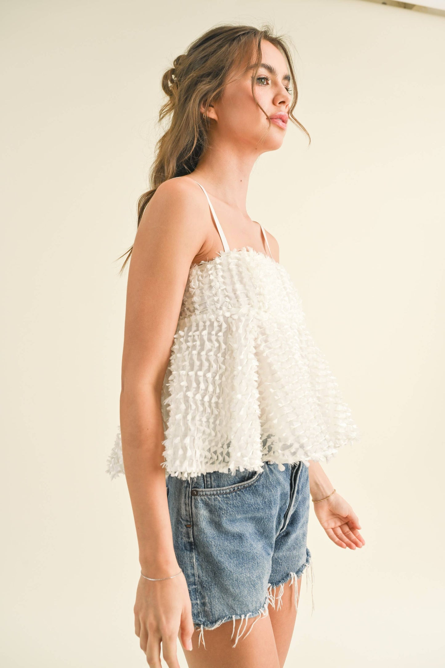 SPAGHETTI STRAP BABY DOLL TOP