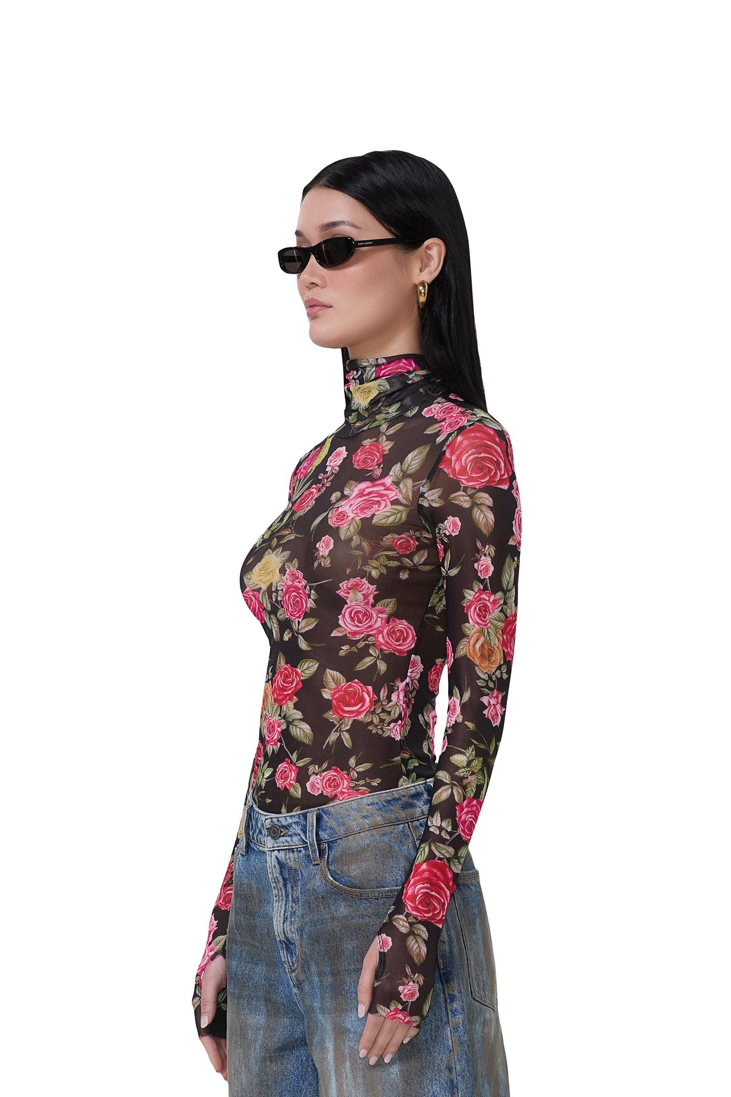 Pink Rose Mesh Top