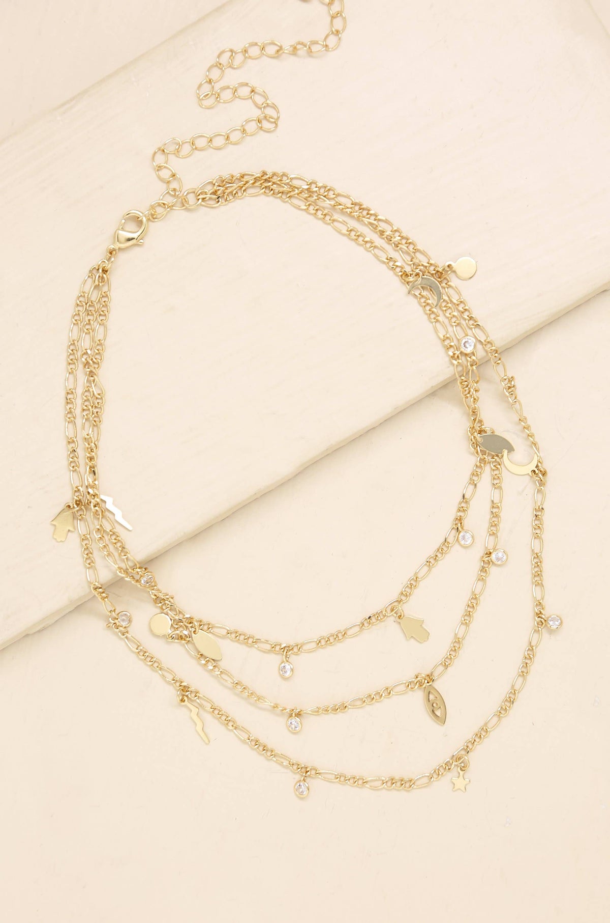 Mystic Triple Layer Choker in Gold