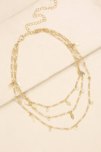 Mystic Triple Layer Choker in Gold