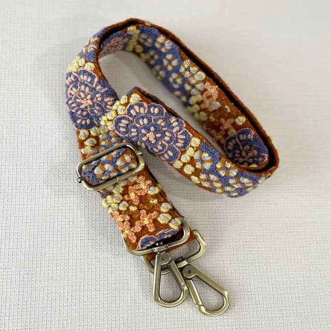 Blue Skies Floral Embroidered Adjustable Bag/Camera Strap