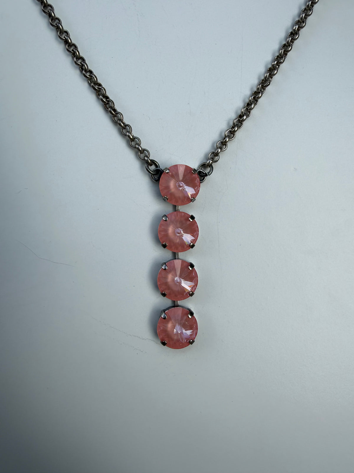 WETSTONE: Antique Flamingo Noir Drop Necklace