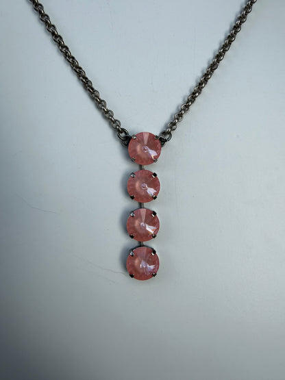 WETSTONE: Antique Flamingo Noir Drop Necklace