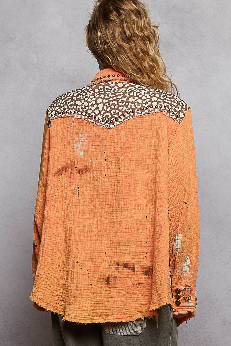 Studded & Splattered tangerine Shacked