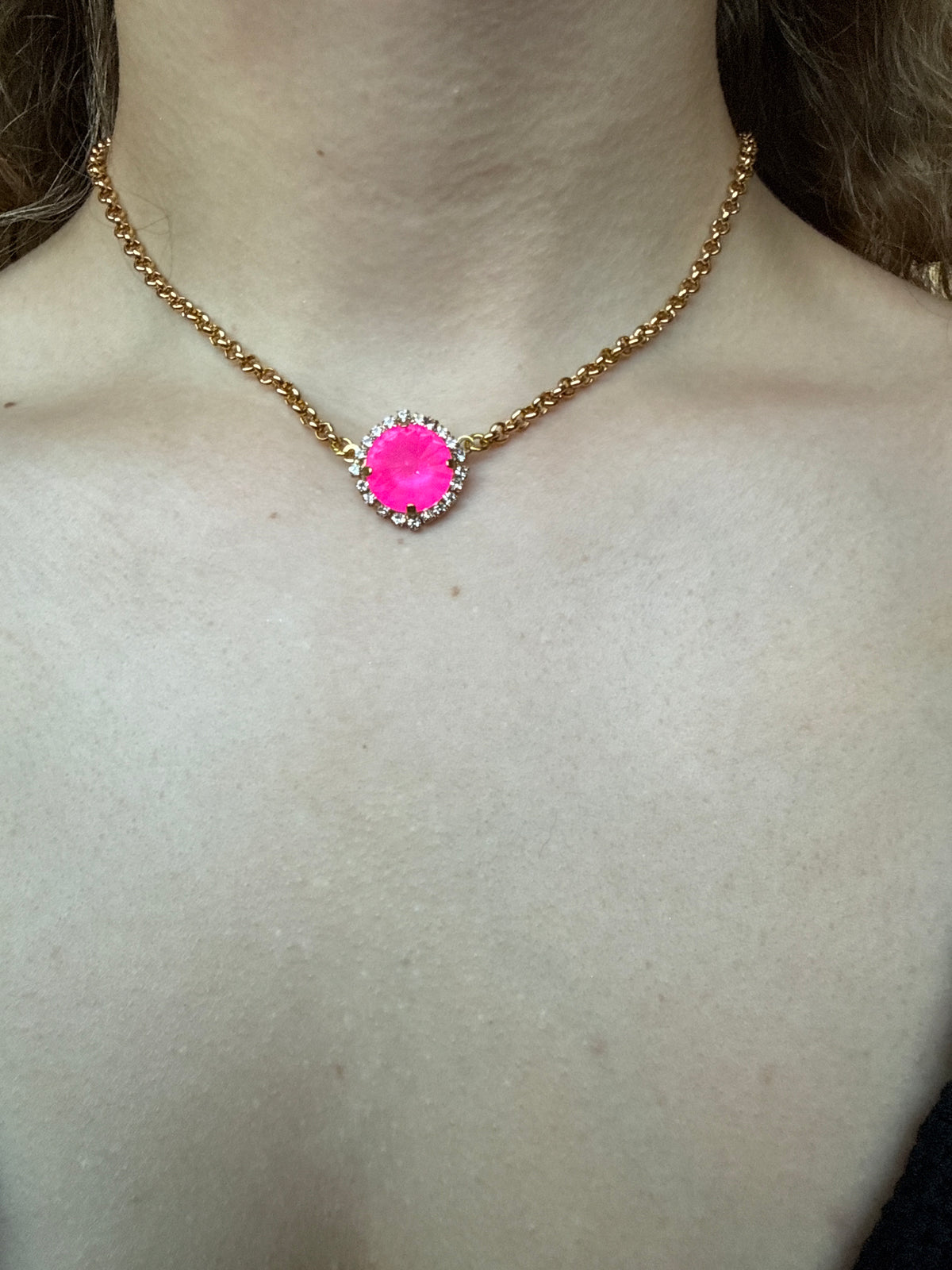 WETSTONE: Electric pink Drop Necklace
