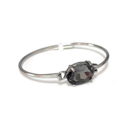 High Quality Glass Crystal Oval Stone Cuff Metal Bangle