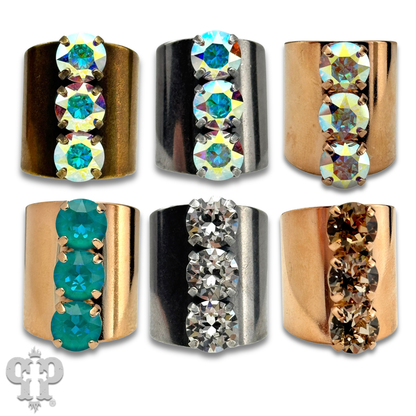 Austrian crystal adjustable statement ring