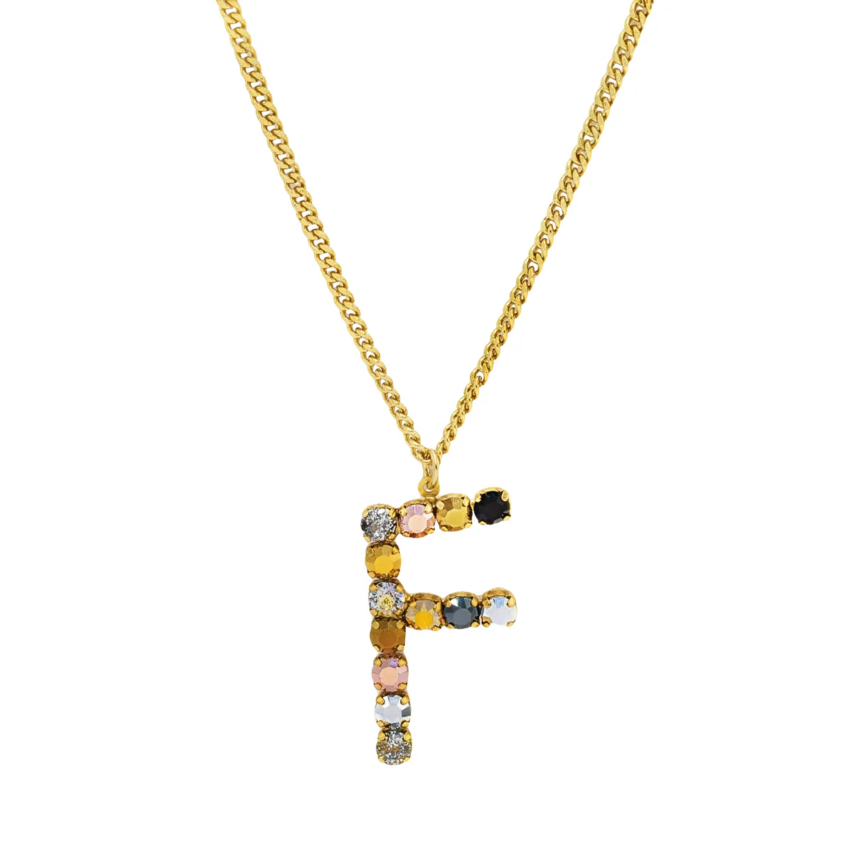 MONOGRAM NECKLACE IN COLORS IN METALLICS (ALPHABET)