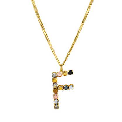 MONOGRAM NECKLACE IN COLORS IN METALLICS (ALPHABET)