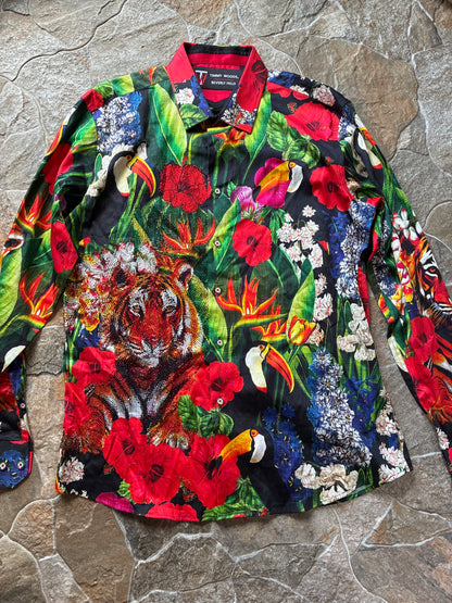 Hawaiian Tropics Tiger Button Down