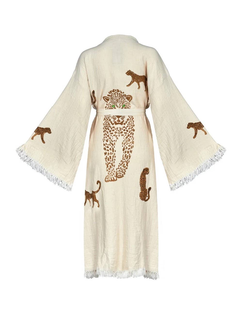 Tan Leopard Kaftan Robe