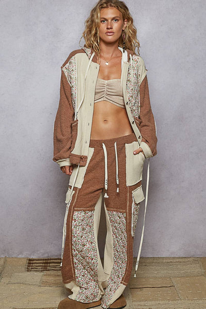 Floral Knit Hoodie Jacket