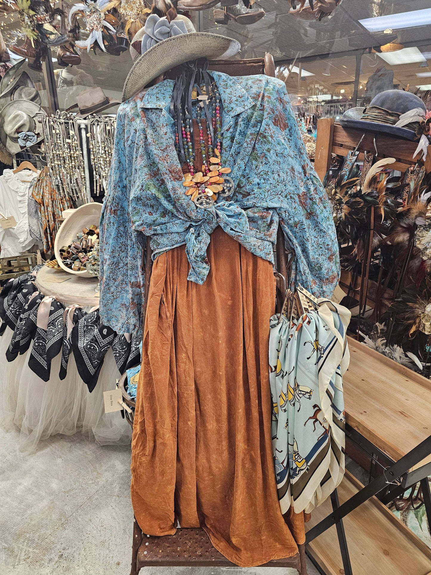 Rust Tuck Strap Dress
