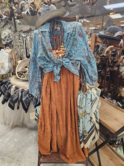 Rust Tuck Strap Dress