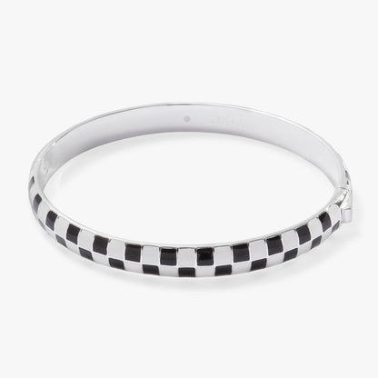 Black & White Checker Hinge Bangle