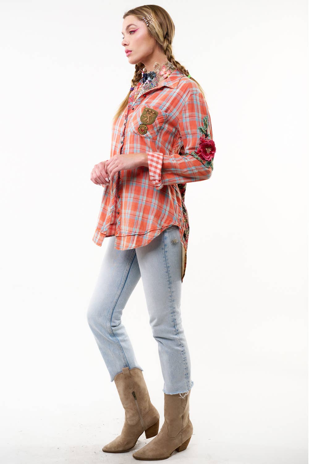 Ellie Floral Plaid Shirt