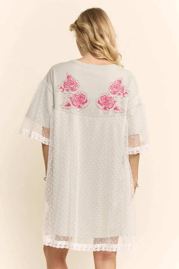 POLKA DOT CHERUB MESH LAYERED DRESS