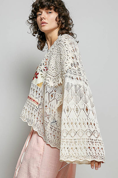 V-neck Long Sleeve Oversized Fit Summer Sweater Top