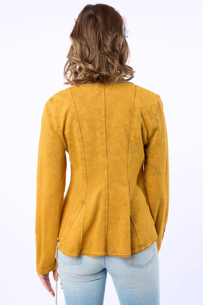 Juliet French Terry Blazer | Hand-beaded Jacket | Button-Up